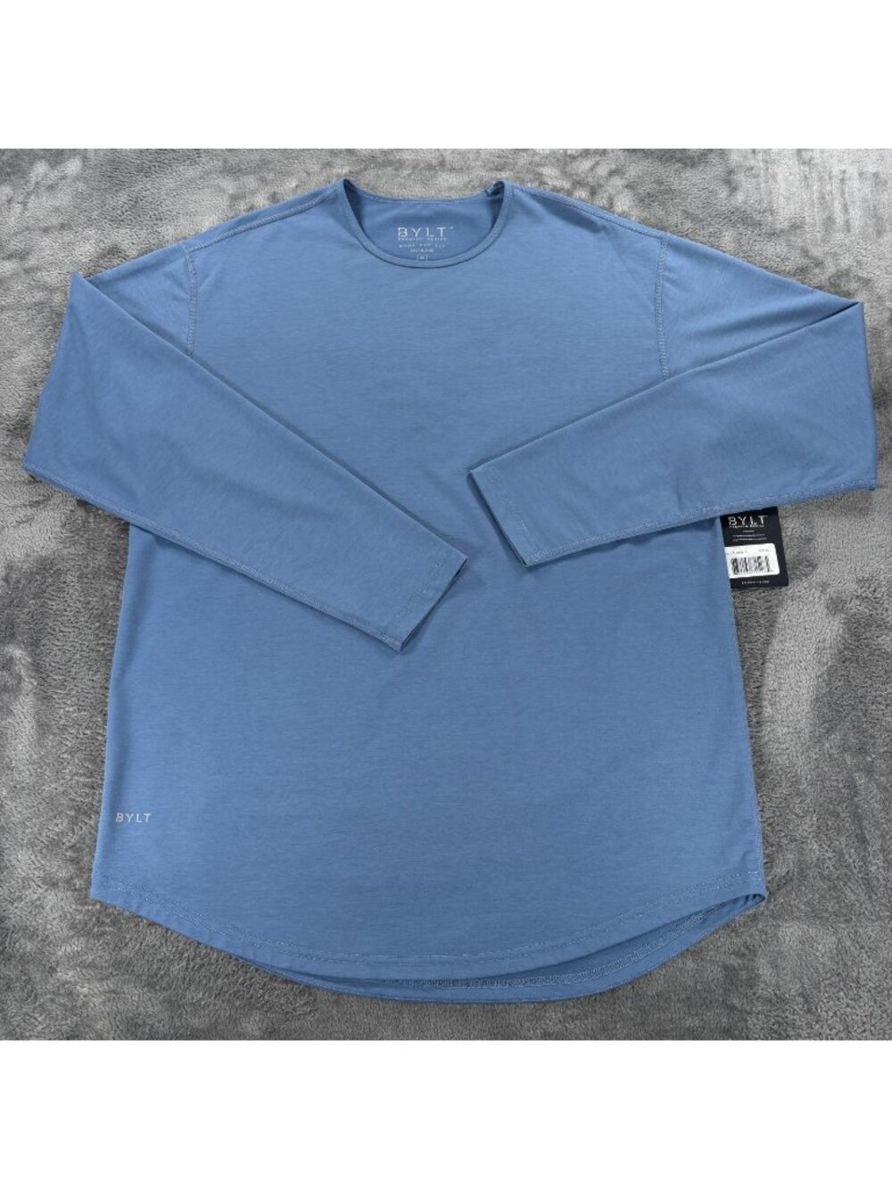 BYLT Basics Drop Cut Long Sleeve Shirt Mens XL Denim Blue BYLT Blend NWT